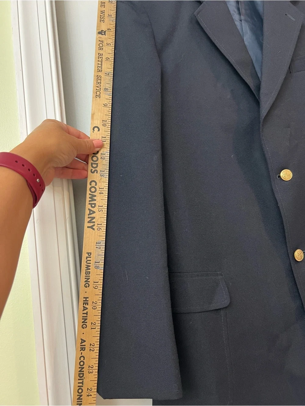 Europa Collection Diffusion Navy Blazer with Gold Buttons 38R tag 20R wool EUC